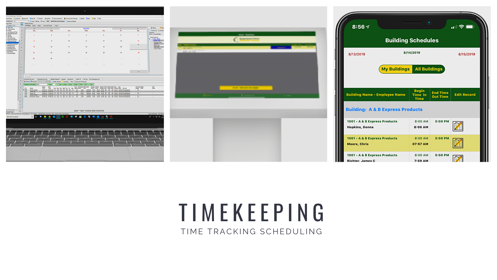 janitorial timekeeping app